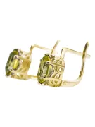 8K geltonas auksas 333 Yellow Peridot auskarai vec003x-yp Rusų Tarybinis TSRS Vintažinis stilius Art Deco style Rusiškas sovieti